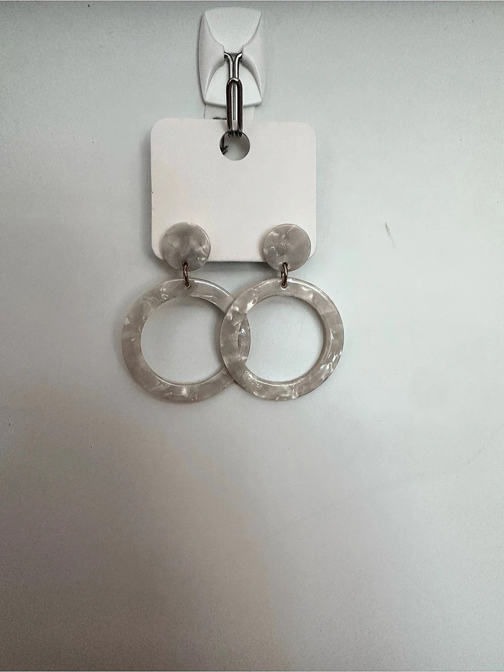 Circular Hoop Earrings Pearly White